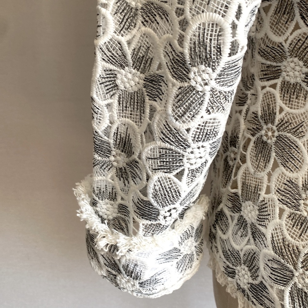 Adore White Floral Lace Women's Blazer - Picture 8 of 10